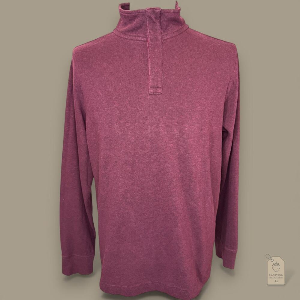 Banana Republic Burgundy 1/4 Zip Pullover Sweater Mock Neck Large